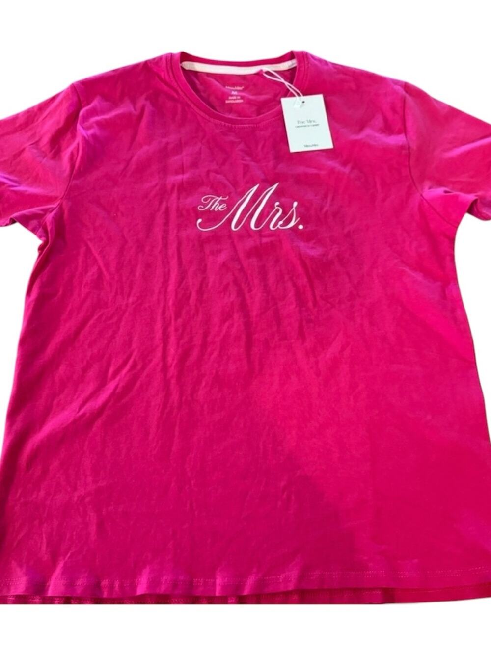 Miss to Mrs. Casual Fun Hot Pink Short Sleeve T-Shirt Women’s Size Medium Bride